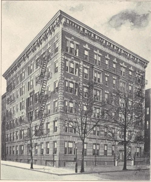 Montalvo Court, N. W. corner St. Nicholas Avenue and 146th Street; Plan of first floor; Plan of upper floors., 1908