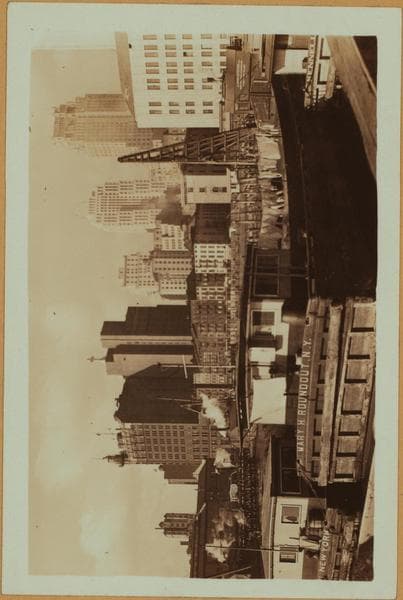 East River - shore and skyline ; South ferry ; Williamsburg bridge., 1932–1933
