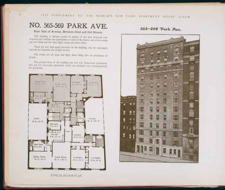 No. 565-569 Park Avenue. East Side of Avenue, Between 62nd and 63d Streets., 1913