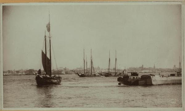 North (Hudson) River - River scenes - [Harbor activities between the City and New Jersey shore.], 1884